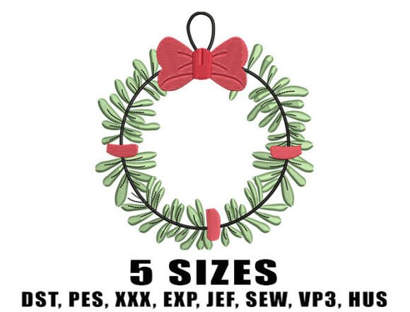 Christmas Wreath Bow Embroidery Design Review