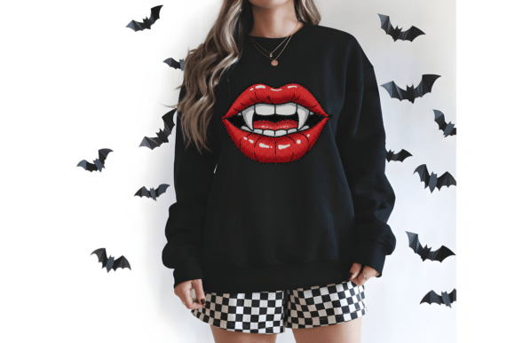 Feminine Vampire Lips Faux Embroidery Review