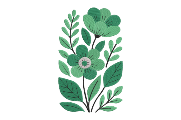 Green Floral Embroidery Design Review
